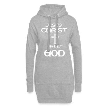 Jésus Christ Dieu Christianisme Chrétien Cadeau - Sweat-shirt à capuche long Femme - gris chiné - Devant
