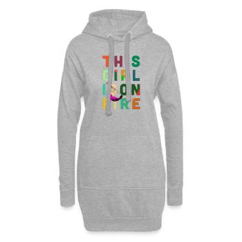 Parapente Girl Power fun - Sweat-shirt à capuche long Femme - gris chiné - Devant