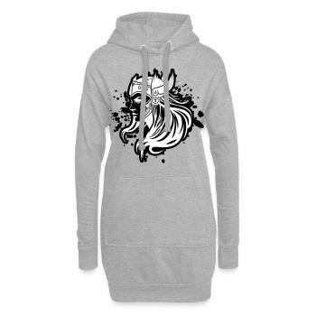 Wikinger Frau Kriegerin Viking - Hoodie-Kleid - Grau meliert - Vorne