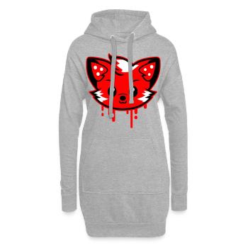 Fox Head Comic Cute - Hoodie Dress - heather grey - Front