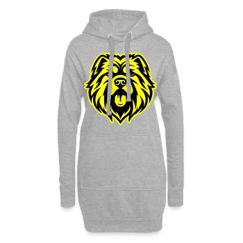 Tête de chien Chow Chow - Sweat-shirt à capuche long Femme - gris chiné - Devant