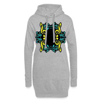 Clé de symbole de notes de musique - Sweat-shirt à capuche long Femme - gris chiné - Devant