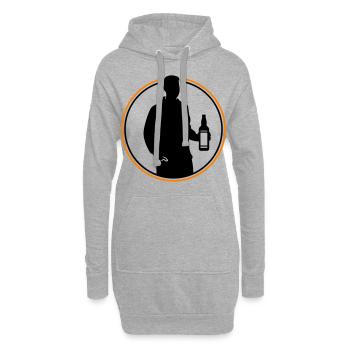 Icône de silhouette de buveur - Sweat-shirt à capuche long Femme - gris chiné - Devant