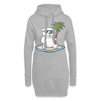 Eisbär Sommer Strand Urlaub - Hoodie-Kleid - Grau meliert - Vorne