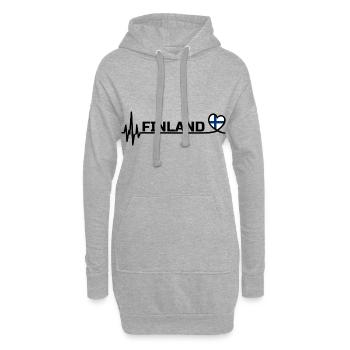 Finland Sport Fan Fussball Black - Hoodie-Kleid - Grau meliert - Vorne