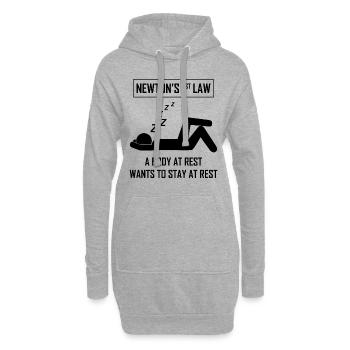 Science Humour Drôle Dire la 1ère Loi de Newton - Sweat-shirt à capuche long Femme - gris chiné - Devant