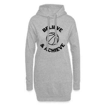 Netball: Glauben & Erreichen - Hoodie-Kleid - Grau meliert - Vorne