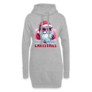 Chat angora turc du Père Noël - Sweat-shirt à capuche long Femme - gris chiné - Devant