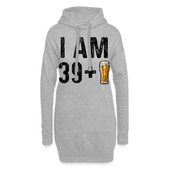 J'ai 39 ans et plus - 40e anniversaire - Sweat-shirt à capuche long Femme - gris chiné - Devant