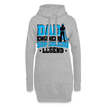 Dad Engineer Superhero Legend - Ingénieur - Sweat-shirt à capuche long Femme - gris chiné - Devant