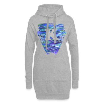 Dreieck E 103 K - Sweat-shirt à capuche long Femme - gris chiné - Devant