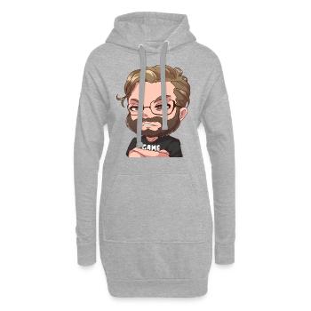 Genervter Manny - Hoodie-Kleid - Grau meliert - Vorne