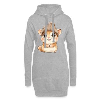 Hamster mignon mignon bébé enfants animal dessin animé - Sweat-shirt à capuche long Femme - gris chiné - Devant
