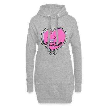 Un coeur triste - Sweat-shirt à capuche long Femme - gris chiné - Devant
