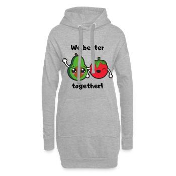 We better together. - Hoodie-Kleid - Grau meliert - Vorne