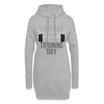 Entraînement, Entraînement, Fitness, Culturisme, - Sweat-shirt à capuche long Femme - gris chiné - Devant