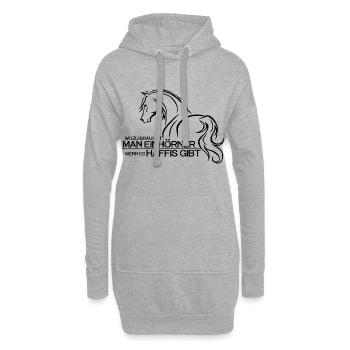 Pferde Haflinger Einhörner Reiterin Geschenkidee - Hoodie-Kleid - Grau meliert - Vorne