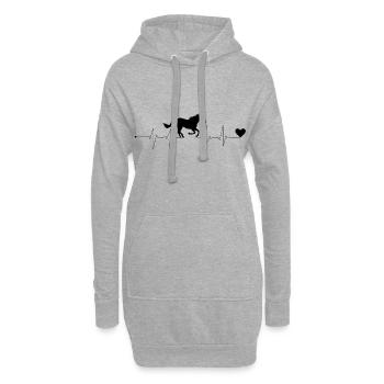 Heartbeat Horse Riding Rider Heart Girl Woman - Hoodie Dress - heather grey - Front