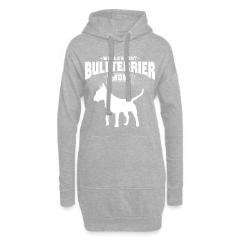Bullterrier Hund Mama Geschenk - Hoodie-Kleid - Grau meliert - Vorne