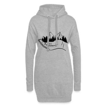 Montagnes de la forêt randonnée vélo nature - Sweat-shirt à capuche long Femme - gris chiné - Devant