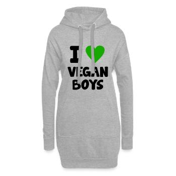 Vegan TShirt Vegan Vegan Cadeau environnemental - Sweat-shirt à capuche long Femme - gris chiné - Devant