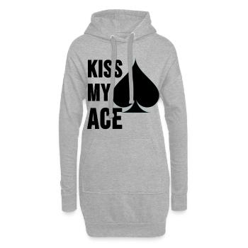 Poker Shirt Pokern Pokerface Ass Casino Geschenk - Hoodie-Kleid - Grau meliert - Vorne