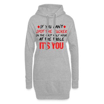 Poker Shirt Pokern Pokerface Ass Casino Geschenk - Hoodie-Kleid - Grau meliert - Vorne