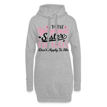 I'm The Youngest Sister The Rules Don't Apply To M - Hoodie-Kleid - Grau meliert - Vorne