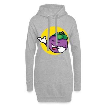 Conception de prune - Sweat-shirt à capuche long Femme - gris chiné - Devant