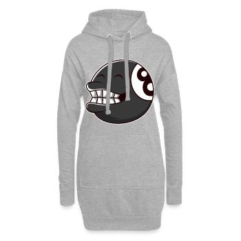 Billardkugel 8 - Hoodie-Kleid - Grau meliert - Vorne
