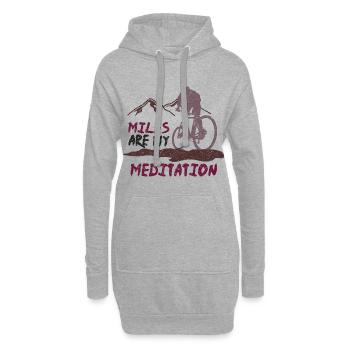 Miles are my Meditation - Hoodie-Kleid - Grau meliert - Vorne