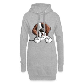 Mignon Saint Bernard - Sweat-shirt à capuche long Femme - gris chiné - Devant