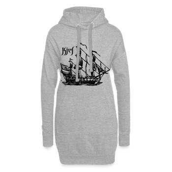Kiel - Voilier - Sweat-shirt à capuche long Femme - gris chiné - Devant