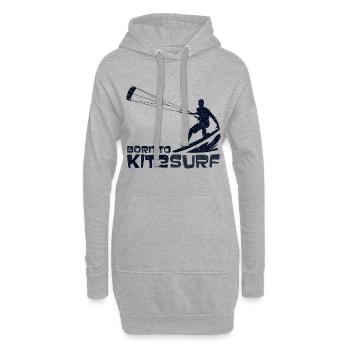 Born to Kitesurf - Hoodie-Kleid - Grau meliert - Vorne
