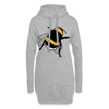 bourdon - Sweat-shirt à capuche long Femme - gris chiné - Devant