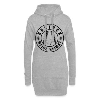 Rostock Meine Heimat - Hoodie-Kleid - Grau meliert - Vorne