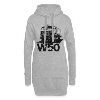 W50 Truck NVA Truck Noir - Sweat-shirt à capuche long Femme - gris chiné - Devant