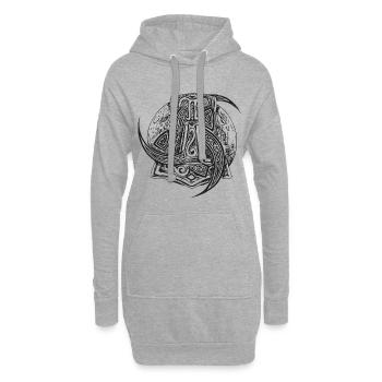 Thorhammer Boussole Lune - Sweat-shirt à capuche long Femme - gris chiné - Devant
