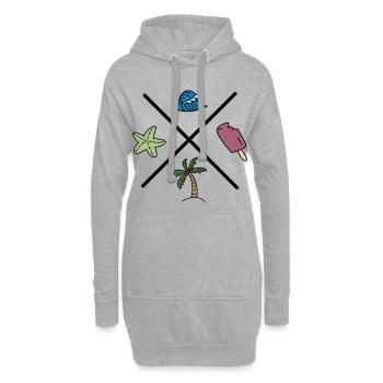 Design pour l’été - Sweat-shirt à capuche long Femme - gris chiné - Devant