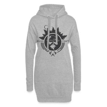 Bushcraft Nature Icon Survival Outdoor Symbol Forest - Sweat-shirt à capuche long Femme - gris chiné - Devant