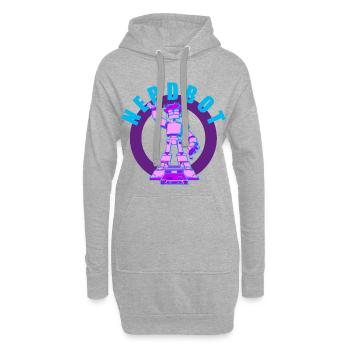 NERDY forever - Nerdbot - Sweat-shirt à capuche long Femme - gris chiné - Devant