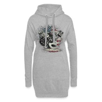 Motorgewerk USA Flagge Grunge - Hoodie-Kleid - Grau meliert - Vorne