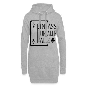 Ein ASS Spielkarten Karten Poker Game Casino Shirt - Hoodie-Kleid - Grau meliert - Vorne