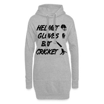 Helm Handschuhe Schläger Cricket - Hoodie-Kleid - Grau meliert - Vorne