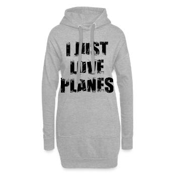 Flugzeug Enthusiast - Hoodie-Kleid - Grau meliert - Vorne