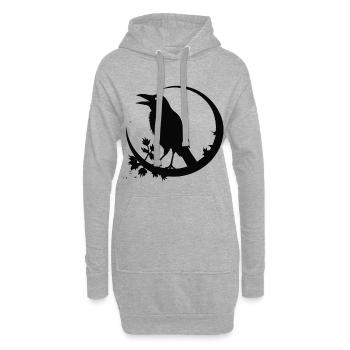 Rabe im Mond - Hoodie-Kleid - Grau meliert - Vorne