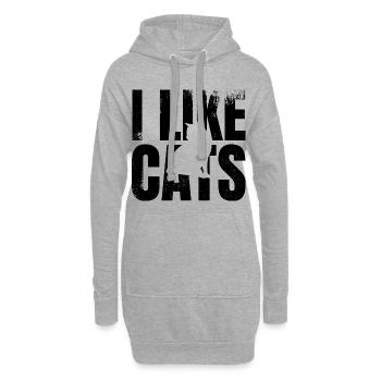 Amour des chats - Sweat-shirt à capuche long Femme - gris chiné - Devant