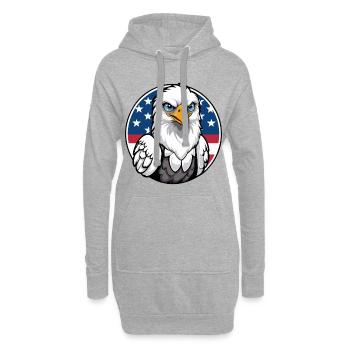 États-Unis et USA Eagle - Sweat-shirt à capuche long Femme - gris chiné - Devant