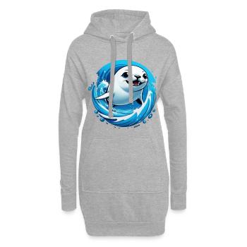 Robbe Robben Meer - Hoodie-Kleid - Grau meliert - Vorne