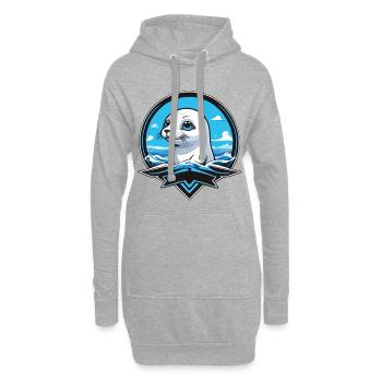 Kleine Robbe Robben Meer - Hoodie-Kleid - Grau meliert - Vorne